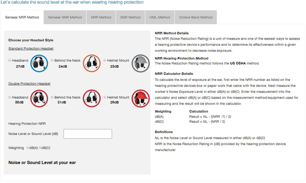 Hearing Protection Calculator